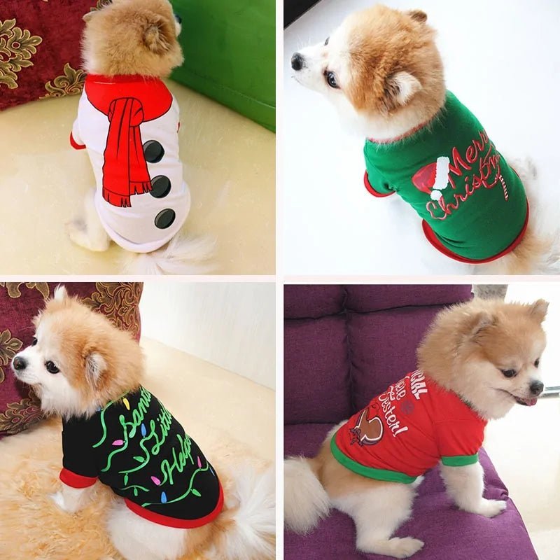 Cotton Christmas Pet Clothes - Purrfection Palace