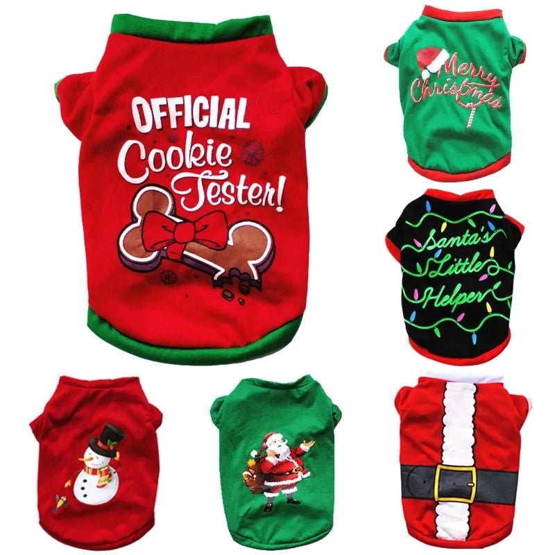 Cotton Christmas Pet Clothes - Purrfection Palace